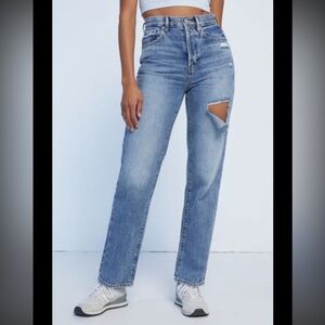 Dad Jean Distressed Medium Wash Size 27 100% cotton 30” inseam